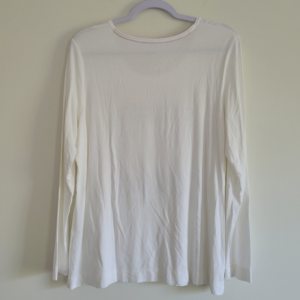 Chico's Cheetah Animal Print‎ Long Sleeve The Ultimate Tee 2 / L - Picture 3 of 6